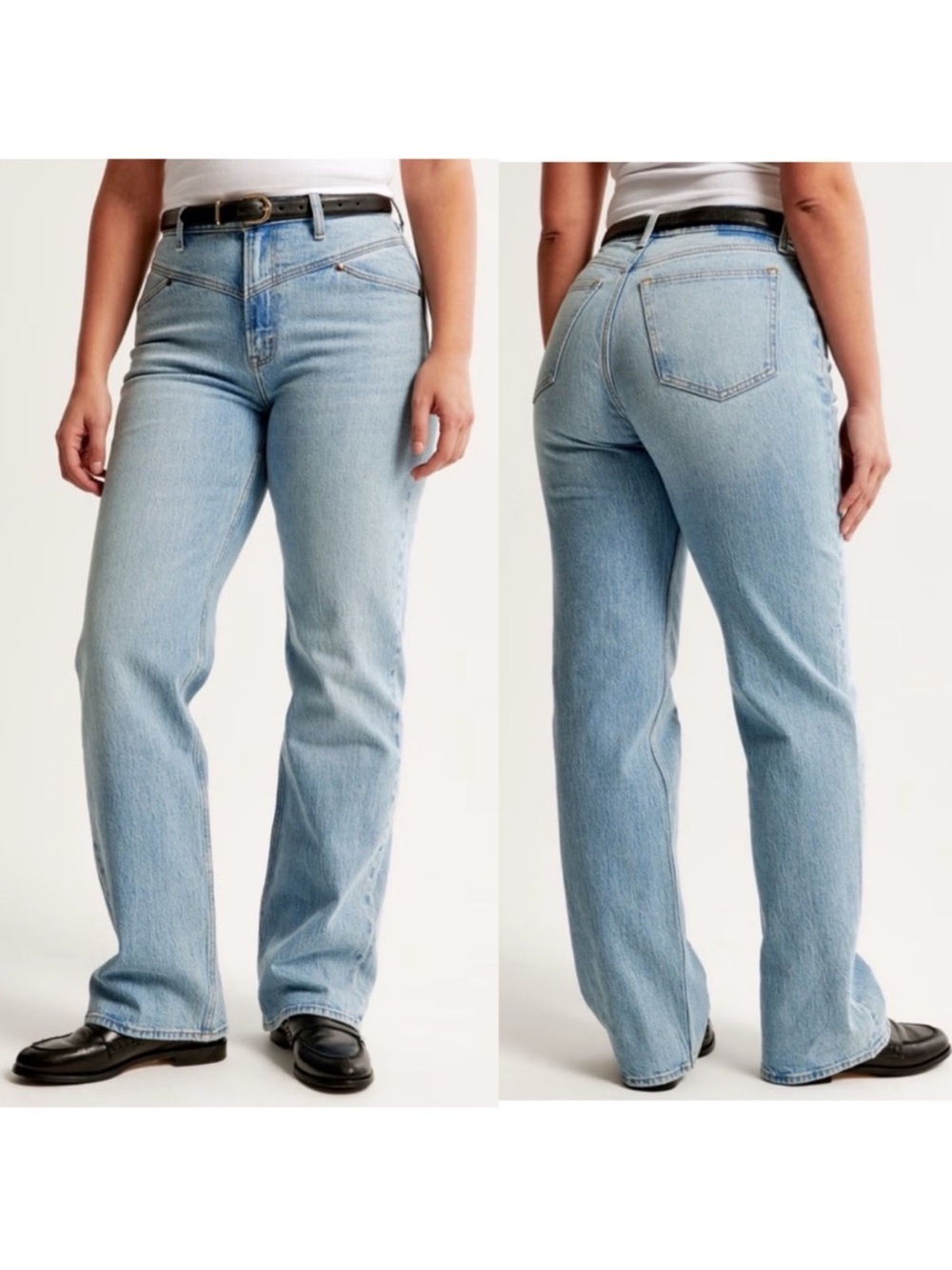 Abercrombie & Fitch 90s Relaxed Jean Light Blue High Rise Front Yoke 30/10R